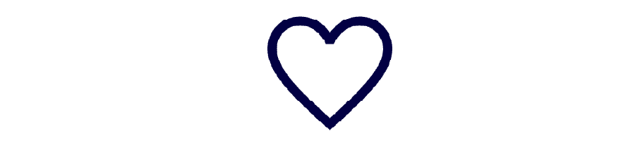 Outline of a heart in dark blue.