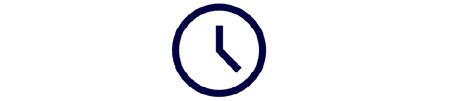 Circular clock icon with an hour hand.