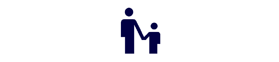 Icon of an adult holding hands with a child.
